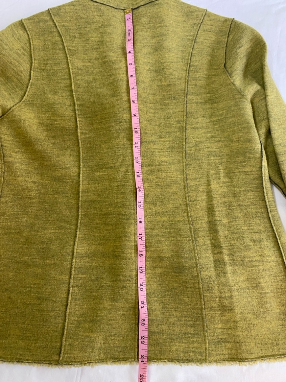 EILEEN FISHER Moss Green Heather Merino Wool Tailored Knit Sweater Blazer M - Picture 9 of 9